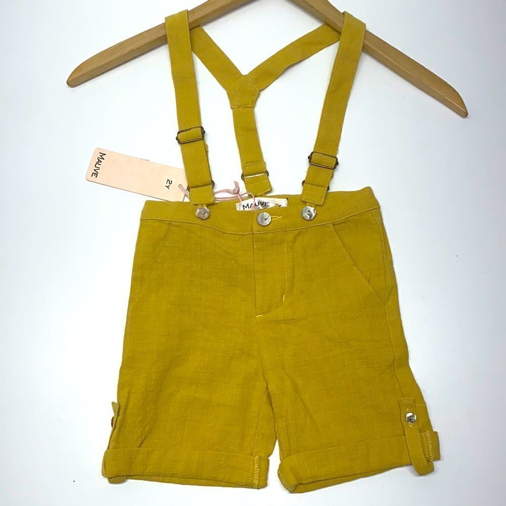 MAUVE by pastel SHORT REMOVABLE SUSPENDER SHORTS GIRLS KIDS new 100% cotton